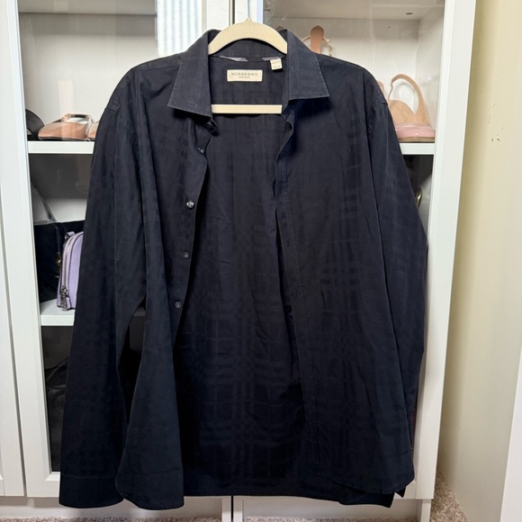 Burberry Black Classic Pattern Long Sleeve Button Up Shirt Men’s Size 16 1/2-42 - Picture 1 of 10